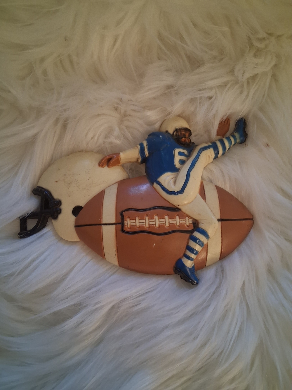 1950 Decorative SPORT Wall Accent in Blue and Brown